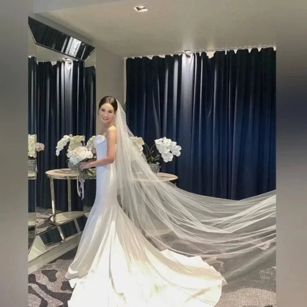 Plain Cathedral Wedding Veil